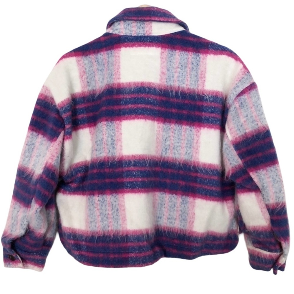 ☔️EUC☔️ Blank NYC Cropped Plaid Shacket, Size Small Cabincore Vibes - Picture 2 of 8